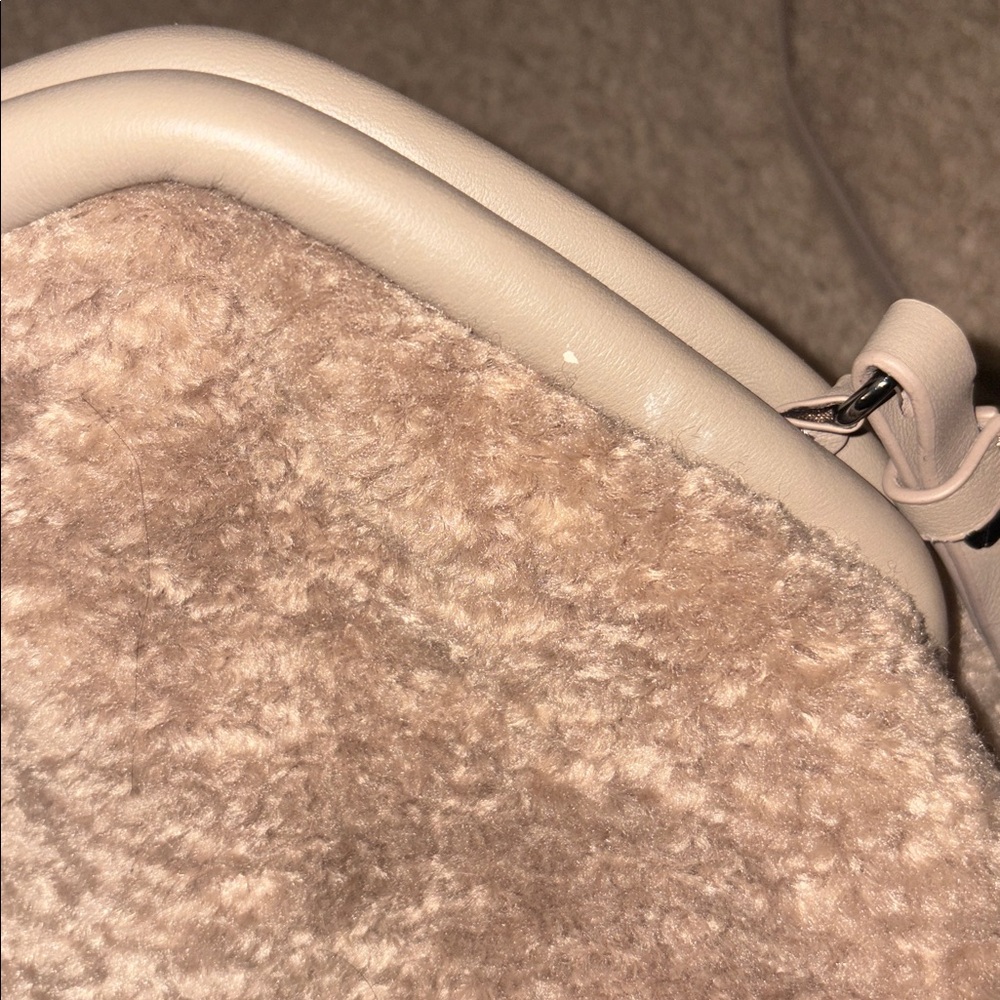 Vince Camuto Issey Shearling Crossbody Bag in Wild Mushroom - Picture 2 of 3